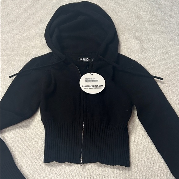 Baby Boo Sweaters - Babyboo Black Hooded Sweater for Women